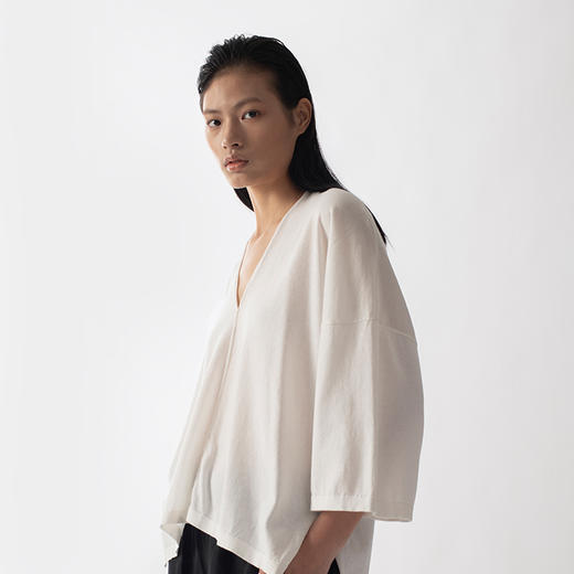 322工房新款16针单边针法有机棉针织罩衫 商品图1