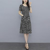 碎花连衣裙妈妈夏装短袖裙子夏季气质大码显瘦长裙复古 JH8057 商品缩略图2