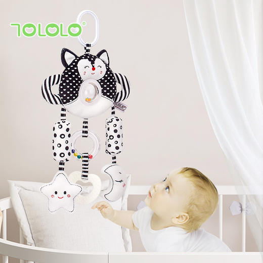 【宝宝视觉发育黑白大风铃】TOLOLO新生儿推车挂件婴儿玩具0-1岁早教床铃摇铃安抚宝宝玩具 商品图2