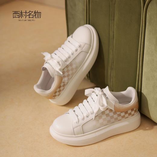 西村名物2022年夏新厚底薄款透气网纱板鞋休闲麦昆鞋10301 商品图3