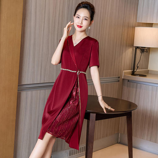 LC-2263夏季薄款婚礼时尚喜婆婆婚宴礼服连衣裙丈母娘结婚高贵裙子 商品图3