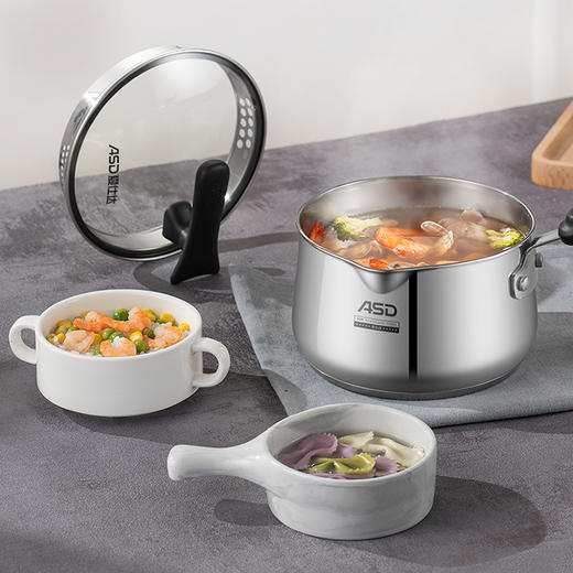 爱仕达304不锈钢奶锅加厚宝宝辅食锅婴儿煮锅热牛奶小泡面锅家用 NS16L1Q 商品图2