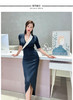 J20384523颈袖添香装新款时尚OL气质修身显瘦包臀职场装连衣裙女装J20384523T1X5 商品缩略图5
