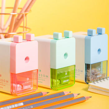 得力（deli）简约式学生削笔机/铅笔削笔器/卷笔刀/转笔刀自动排断芯儿童学生文具生日开学礼物蓝色 商品图1