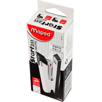 马培德Maped  简致订书机 手工DIY经典黑白耐用订书器适用24/6 26/6订书针 办公学习用品（亚光白）392714CH 商品图2