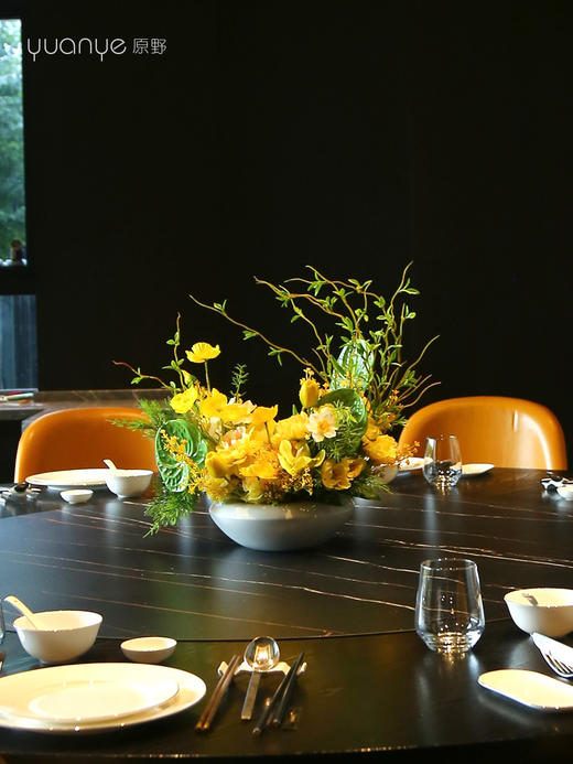 高档餐桌花仿真花圆桌转盘桌面酒店餐厅包厢摆花大装饰假花摆设件 商品图3