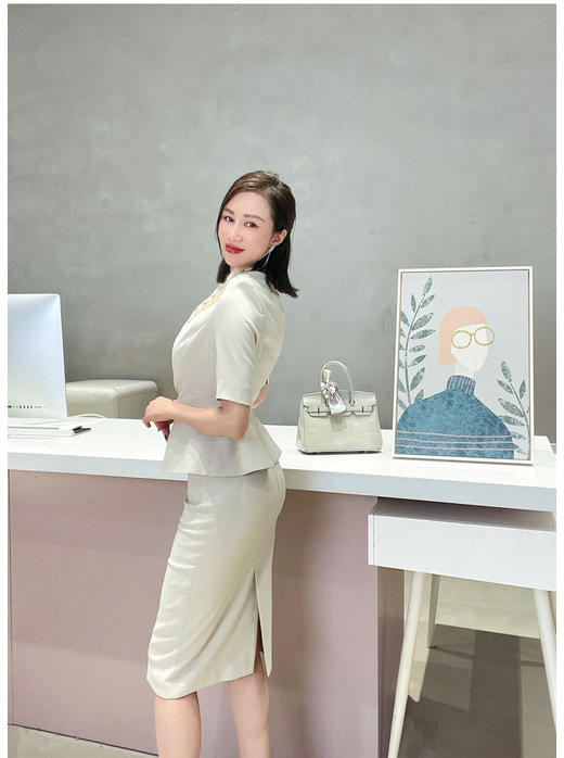 "扶摇东方”JG100080T1XC颈袖添香女装工装职业装气质女神范职业套裙 商品图11