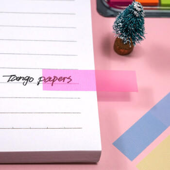 天章 （TANGO）5色荧光膜便利贴44*12mm抽取式记事贴N次贴备忘自粘索引标签贴 留言重点归类合同标记/100张 文具 商品图0