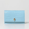 ALEXANDER MCQUEEN 亚历山大麦昆 女士小号鳄鱼纹骷髅斜挎单肩包 浅蓝色 613088 1HB0G 4506 商品缩略图0