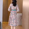 碎花连衣裙女夏季新款气质收腰v领小个子 DL6969 商品缩略图4