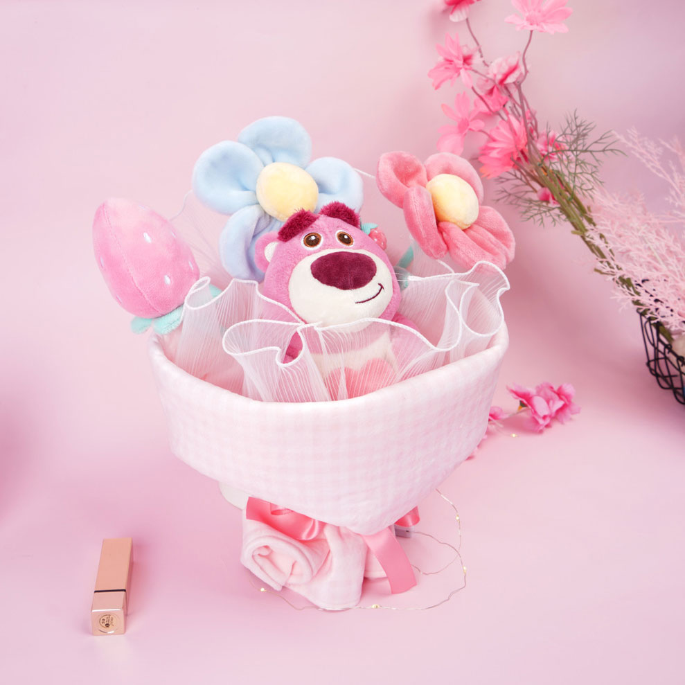 草莓熊维尼熊正版授权情人节系列 花束花花系列 花仙子公仔毛绒玩具玩偶