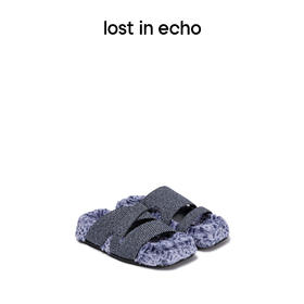 lost in echo 设计师品牌 不对称设计舒适毛毛外穿ins潮女士拖鞋沙发拖