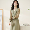 剩S/M/L/XL 米思阳2026春季新款气质淑女交叠V领连衣裙薄款长袖大摆裙子2114 商品缩略图1