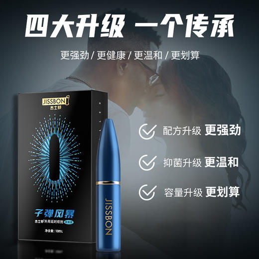 杰士邦 延时喷雾 延时喷剂 湿巾 延时环 男用成人情趣用品 加强版子弹风暴劲爽款10ml 商品图4