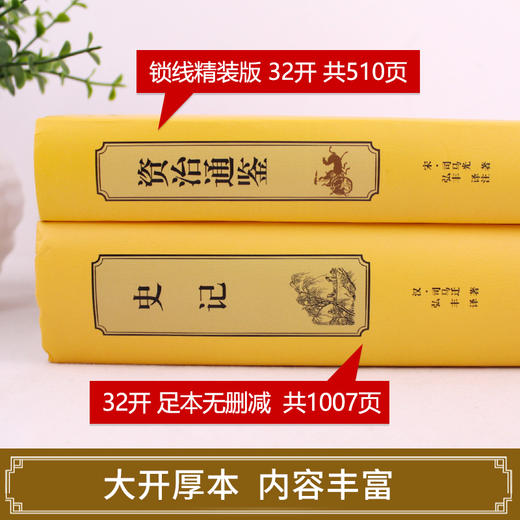 【精装全2册】资治通鉴书籍正版 原著史记全册全集白话版加译文原版无删减青少年版王立群品读资质通鉴中华书局历史书籍中国古代史 商品图2