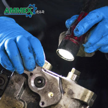 爱马斯一次性丁腈手套耐用型 防水耐污100只/盒 深蓝色 中号M码 商品图2