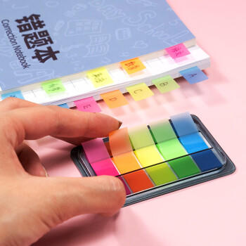 天章 （TANGO）5色荧光膜便利贴44*12mm抽取式记事贴N次贴备忘自粘索引标签贴 留言重点归类合同标记/100张 文具 商品图4