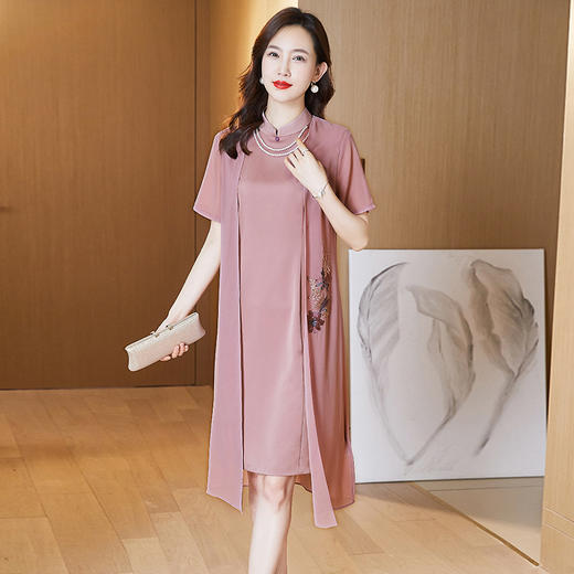 LC-2268夏季两件套连衣裙婚礼服结婚喜婆婆婚宴高贵套装裙 商品图0