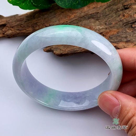 派瑞翡翠 翡翠手镯 糯种 春彩 商品图2