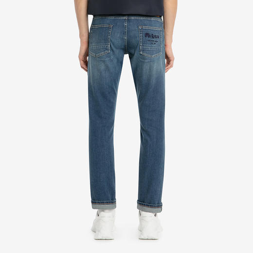 ALEXANDER MCQUEEN 亚历山大.麦昆 男士棉质水洗 McQueen 涂鸦休闲牛仔裤 蓝色 666650 QTY34 4001 商品图2