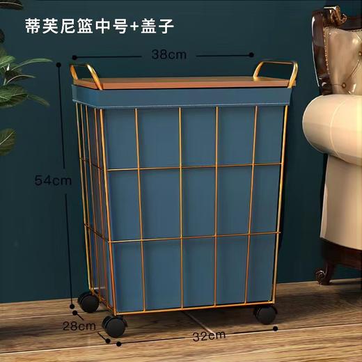带盖带轮收纳筐 大号玩具家居脏衣篓 铁艺滑轮浴室简约收纳脏衣篮 商品图7