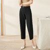 米思阳2024秋季新款时尚通勤黑色九分休闲裤大褶宽松哈伦裤女2103 商品缩略图1