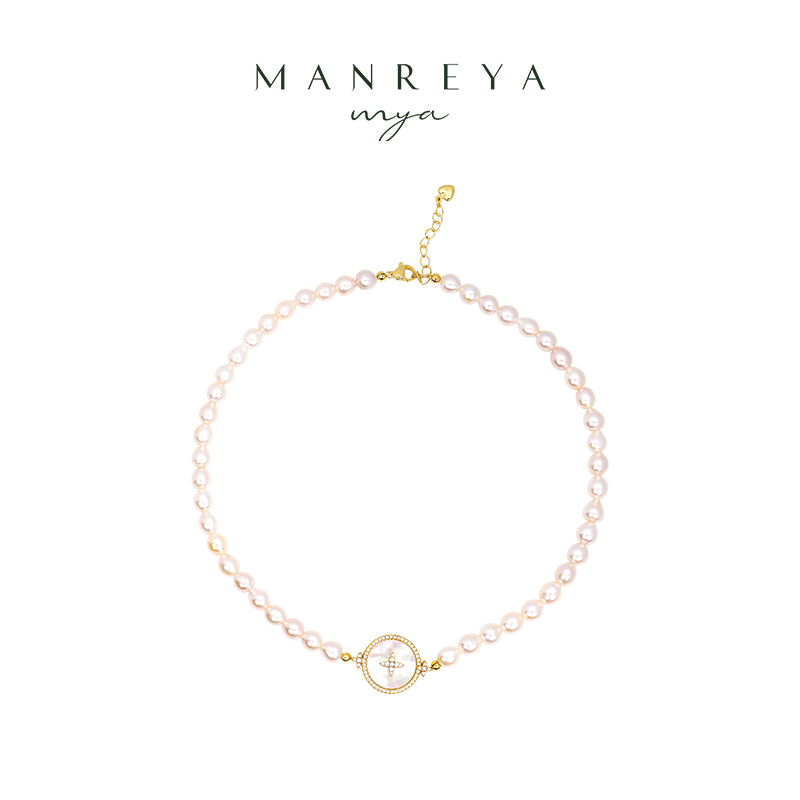 Manreya玛芮雅「以爱之名-爱若星河」淡水AK珍珠法式项链