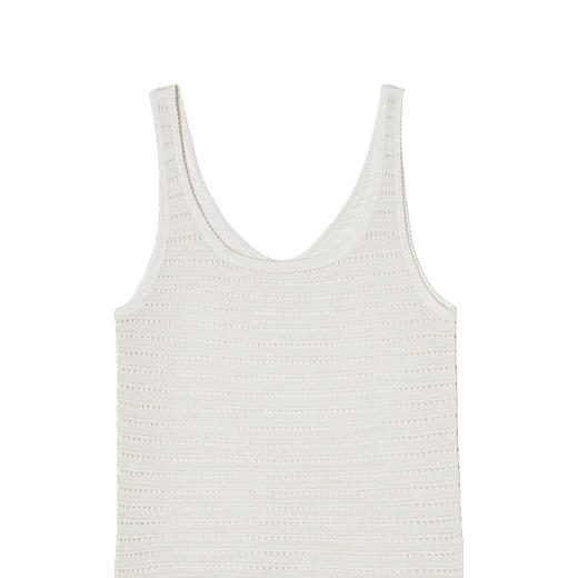 322工房16针2股纱挑孔打花鼓波针法纯棉挑孔针织背心 商品图4