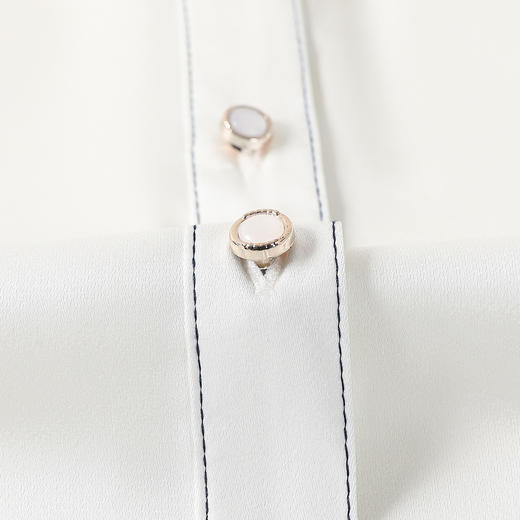 【高定款】罗蒙春秋女士长袖衬衫精致翻领商务通勤洋气质感缎面衬衣女 商品图7