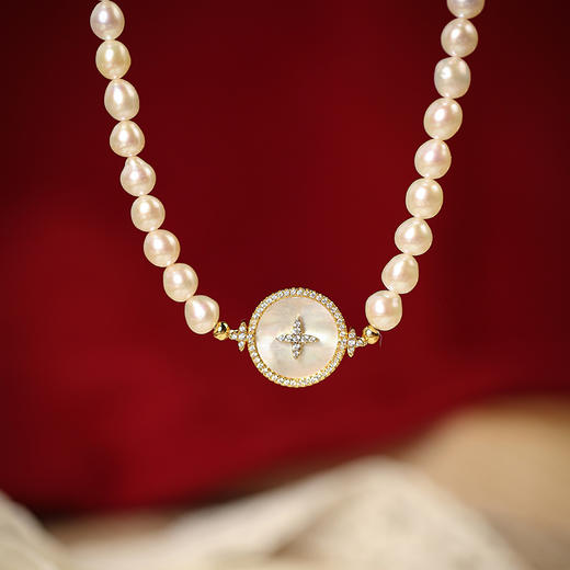 Manreya玛芮雅「以爱之名-爱若星河」淡水AK珍珠法式项链 商品图5