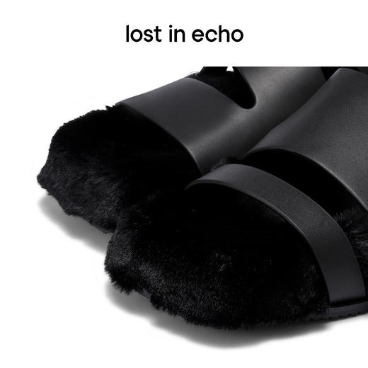 lost in echo 设计师品牌 不对称设计舒适毛毛外穿ins潮女士拖鞋沙发拖 商品图4