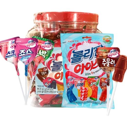 韩国进口lotte乐天洛丽波棒棒糖冰淇淋儿童水果可乐味西瓜糖果 商品图0