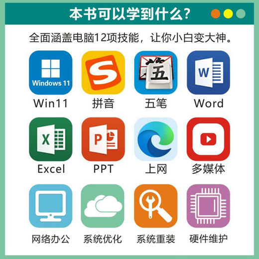 学电脑从入门到精通 Windows 11 Office 2021 Exce教程书office文员办公软件五笔拼音速成 商品图3