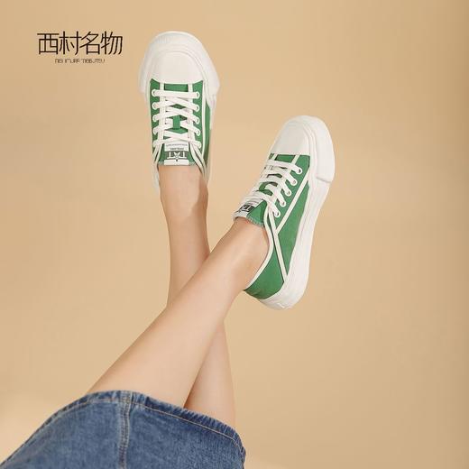 西村名物溶解鞋ins潮2022春夏新款帆布鞋百搭板鞋女小众厚底T22AM11201 商品图2