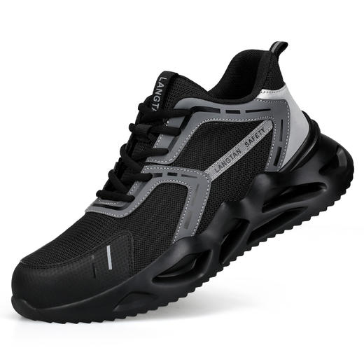 狼探劳保鞋男欧标钢包头防砸防刺穿LA劳安认证安全舒适轻便安全工地防护功能鞋橡塑底 G131LT 商品图6