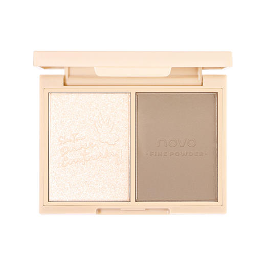 NOVO柔颜双色修容粉饼 立体提亮阴影鼻影腮红高光修容一体盘 商品图4