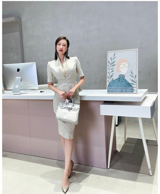 "扶摇东方”JG100080T1XC颈袖添香女装工装职业装气质女神范职业套裙 商品图7