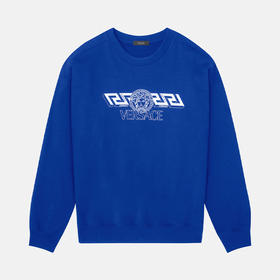 VERSACE 范思哲 男士棉质LA GRECA MEDUSA 希腊美杜莎印花长袖卫衣 蓝色 1003992 1A02861 1UC30