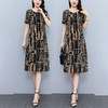 碎花连衣裙妈妈夏装短袖裙子夏季气质大码显瘦长裙复古 JH8057 商品缩略图1