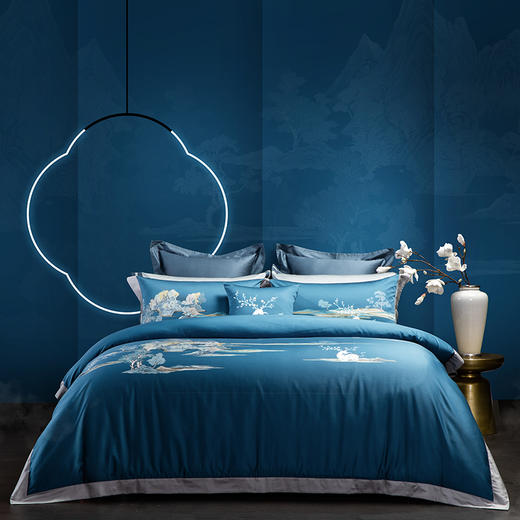 多喜爱 60S全棉长绒棉床上用品四件套 山海静遇 cs 商品图0