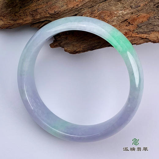 派瑞翡翠 翡翠手镯 糯种 春彩 商品图3