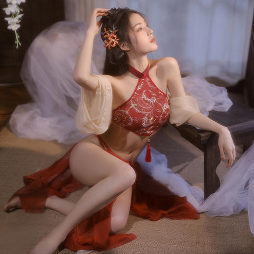 【肌映流霞】古风汉服 情趣内衣 午夜 魅力 睡衣 性感 肚兜  女士内衣 型号:7025 商品图0