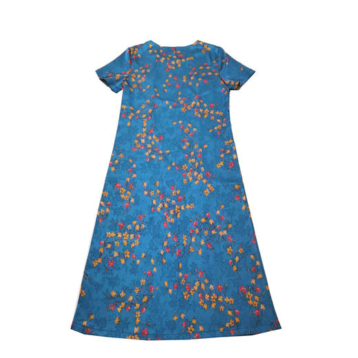 碎花连衣裙妈妈夏装短袖裙子夏季气质大码显瘦长裙复古 JH8057 商品图4