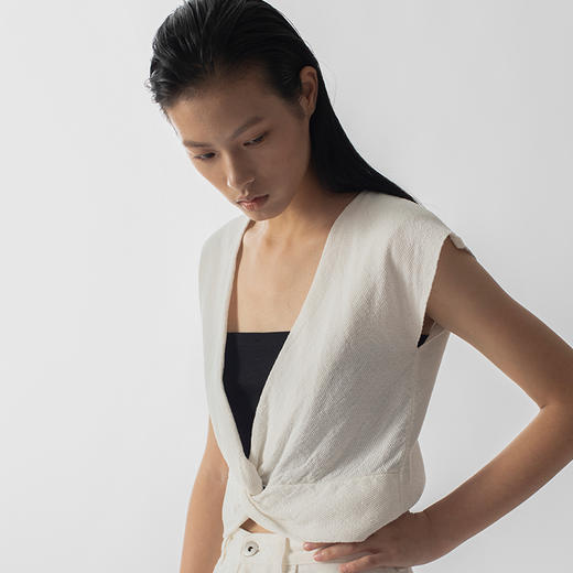 322工房新款16针过正反针针法有机棉针织小衫 商品图3