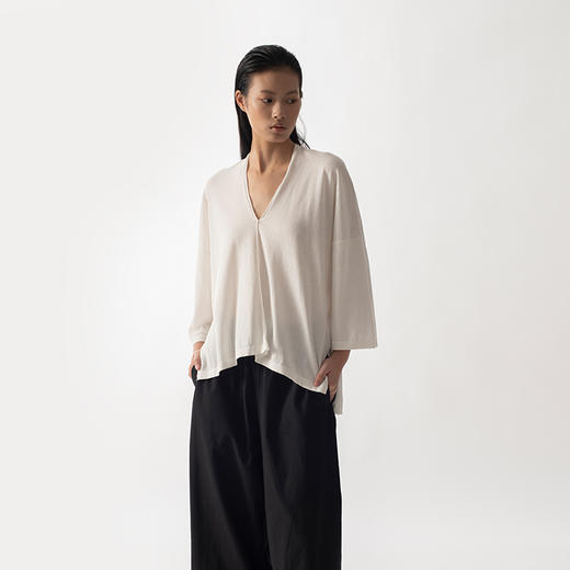 322工房新款16针单边针法有机棉针织罩衫 商品图2