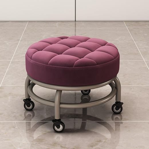 滑轮矮凳带万向轮小凳子家用美缝儿童学步换鞋擦地茶几宝宝圆板凳 商品图6