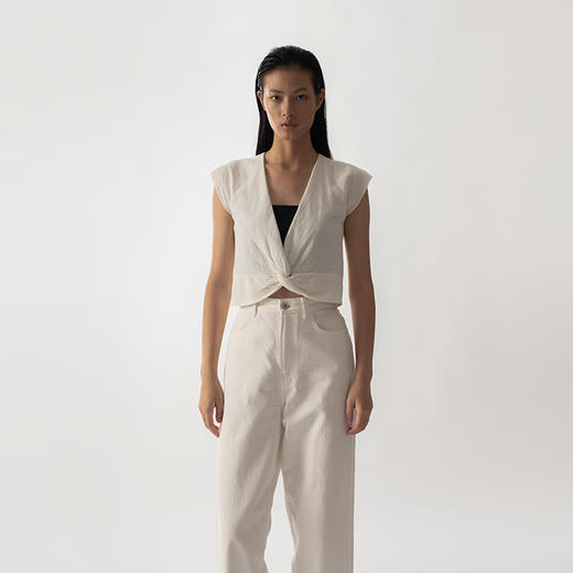 322工房新款16针过正反针针法有机棉针织小衫 商品图1