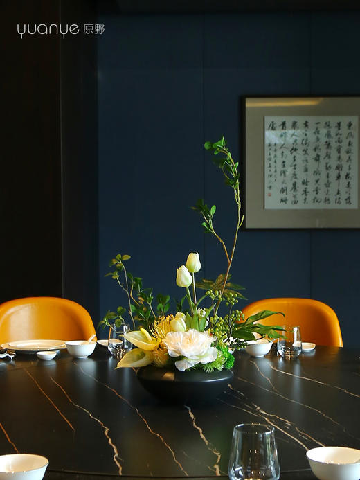 高档餐桌花仿真花圆桌转盘桌面酒店餐厅包厢摆花大装饰假花摆设件 商品图2