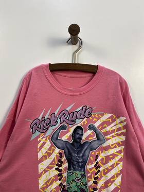 Y2K Vintage Rick Rude，主要作品《WCW的兴亡史》短袖T恤 _PST(2XL)