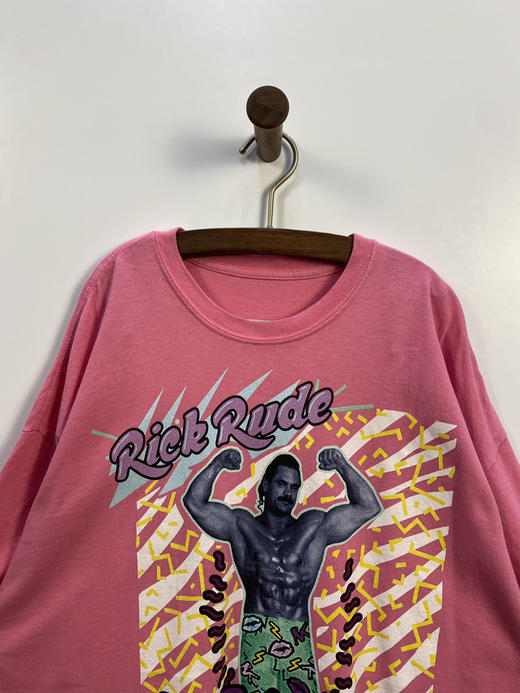 Y2K Vintage Rick Rude，主要作品《WCW的兴亡史》短袖T恤 _PST(2XL) 商品图0